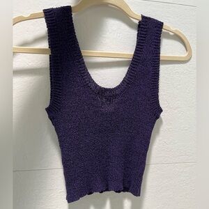 Etiquette: Purple Crop Top, Size S